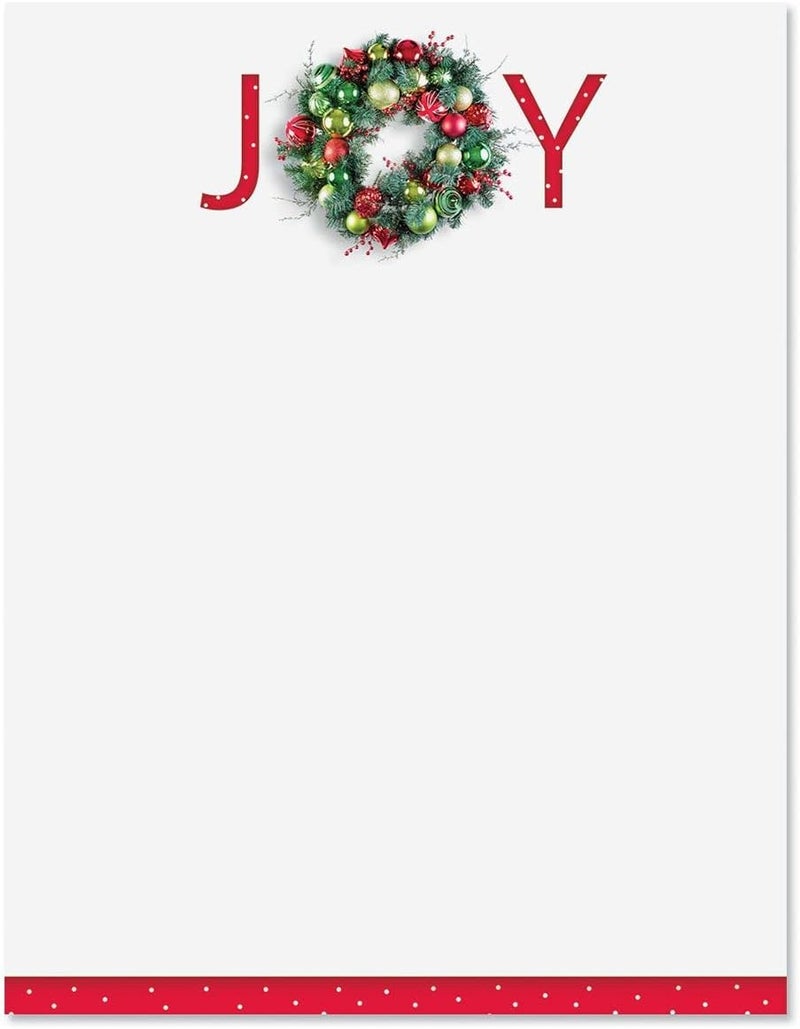 Current Great Joy Holiday Letter Paper - Set of 25 Christmas stationery papers are 8 1/2" x 11", compatible computer paper - Image 1